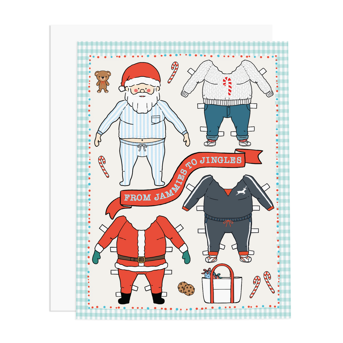 Santa Dress Up Doll Christmas Card BOXED SET OF 6