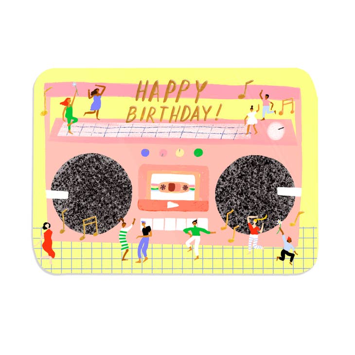 Boom Box - Shaped Birthday Card