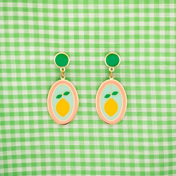 Lemon Oval Earrings | Stud