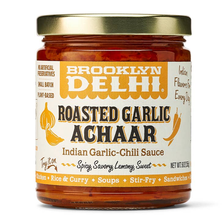 Roasted Garlic Achaar (Spicy Indian Condiment)