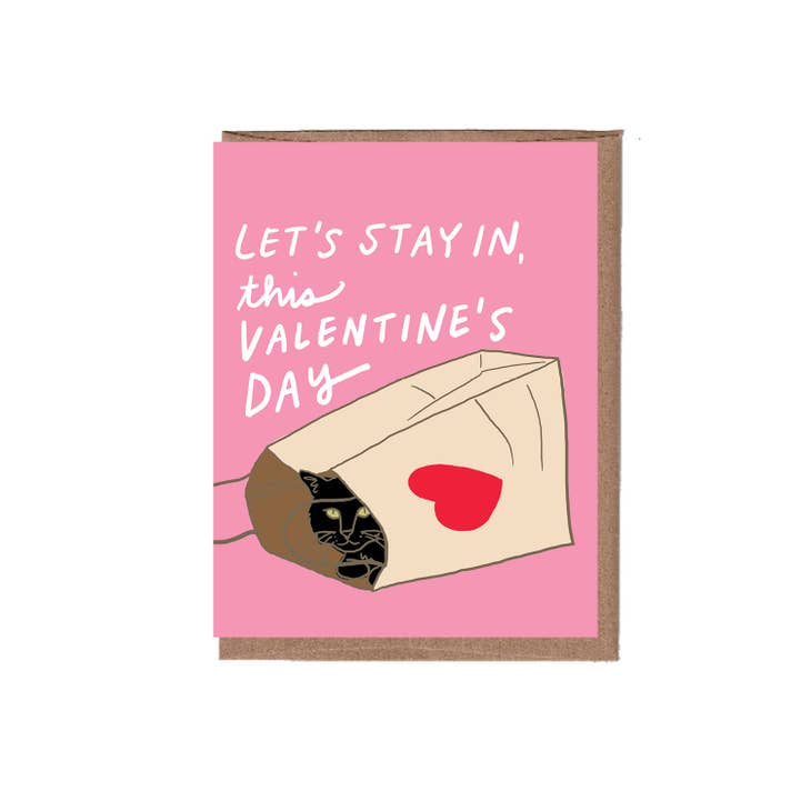 Cat in Bag Valentine's Card