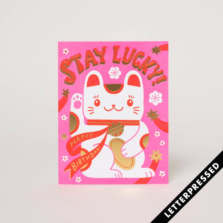 Stay Lucky Cat Card