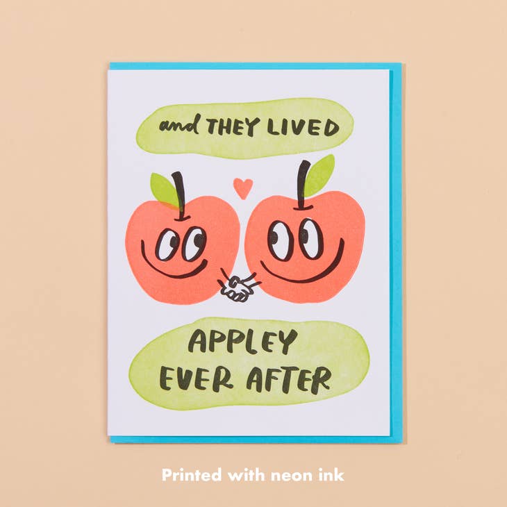 Appley Ever After Letterpress Greeting Card