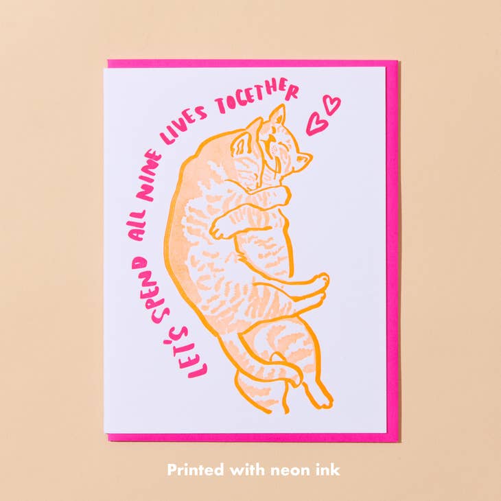 Nine Lives Cat Love Card