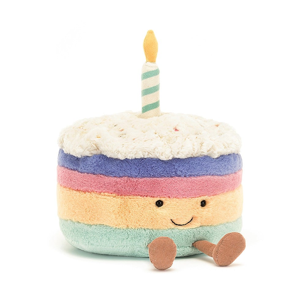 Amuseable Rainbow Birthday Cake - Stuffed Animal