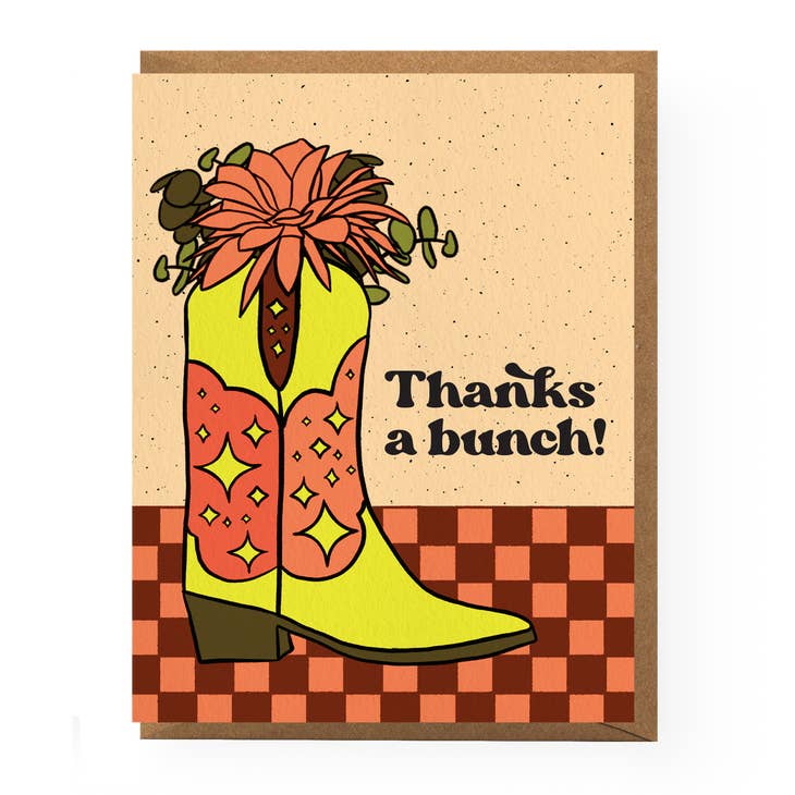 Floral Cowboy Boot Thank You Card