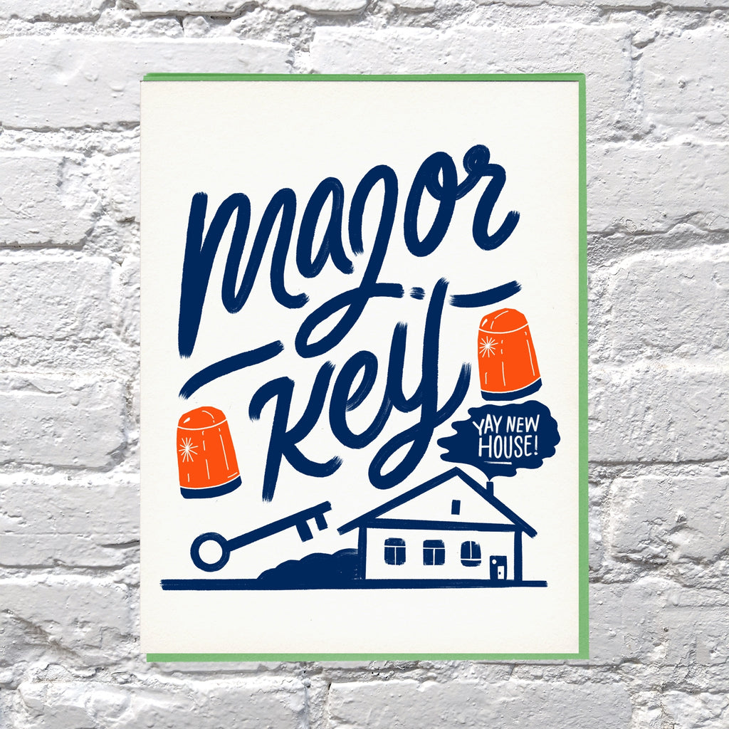 Major Key letterpress new home card