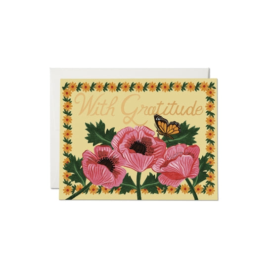 With Gratitude Poppies Card