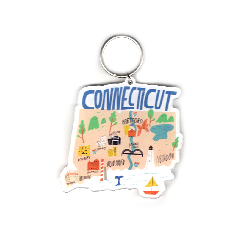 Connecticut Illustrated Keychain