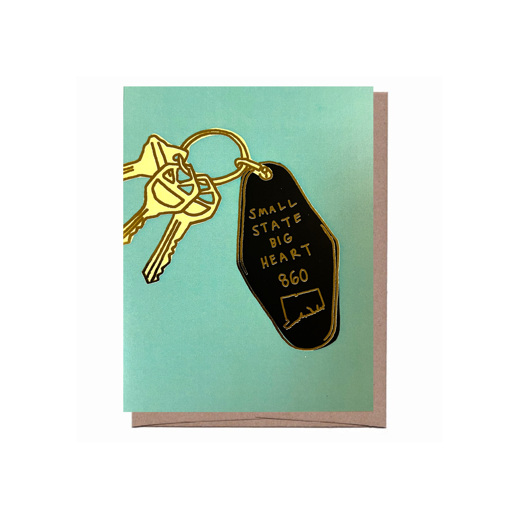 Small State Big Heart Keychain Card