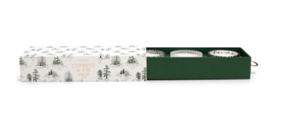 Cypress & Fir Boxed Green Glass Candle