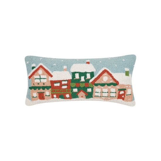 Christmas Truck Hooked Pillow by Peking