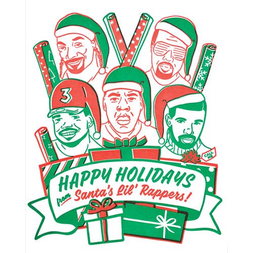 Santa Rappy Santa's Rappers Card | Hartford Prints