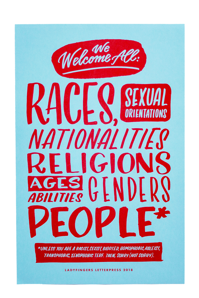 We Welcome All Protest Posters | Hartford Prints
