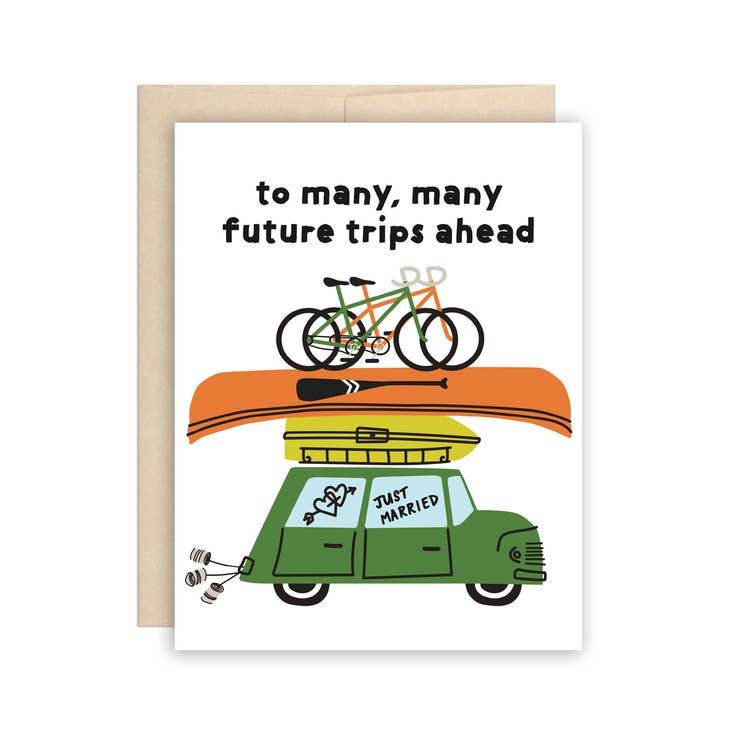Many Future Trips Outdoor Active Couple Wedding Card