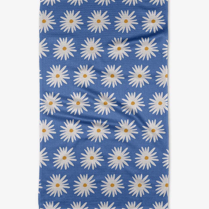 Blue Daisies Tea Towel