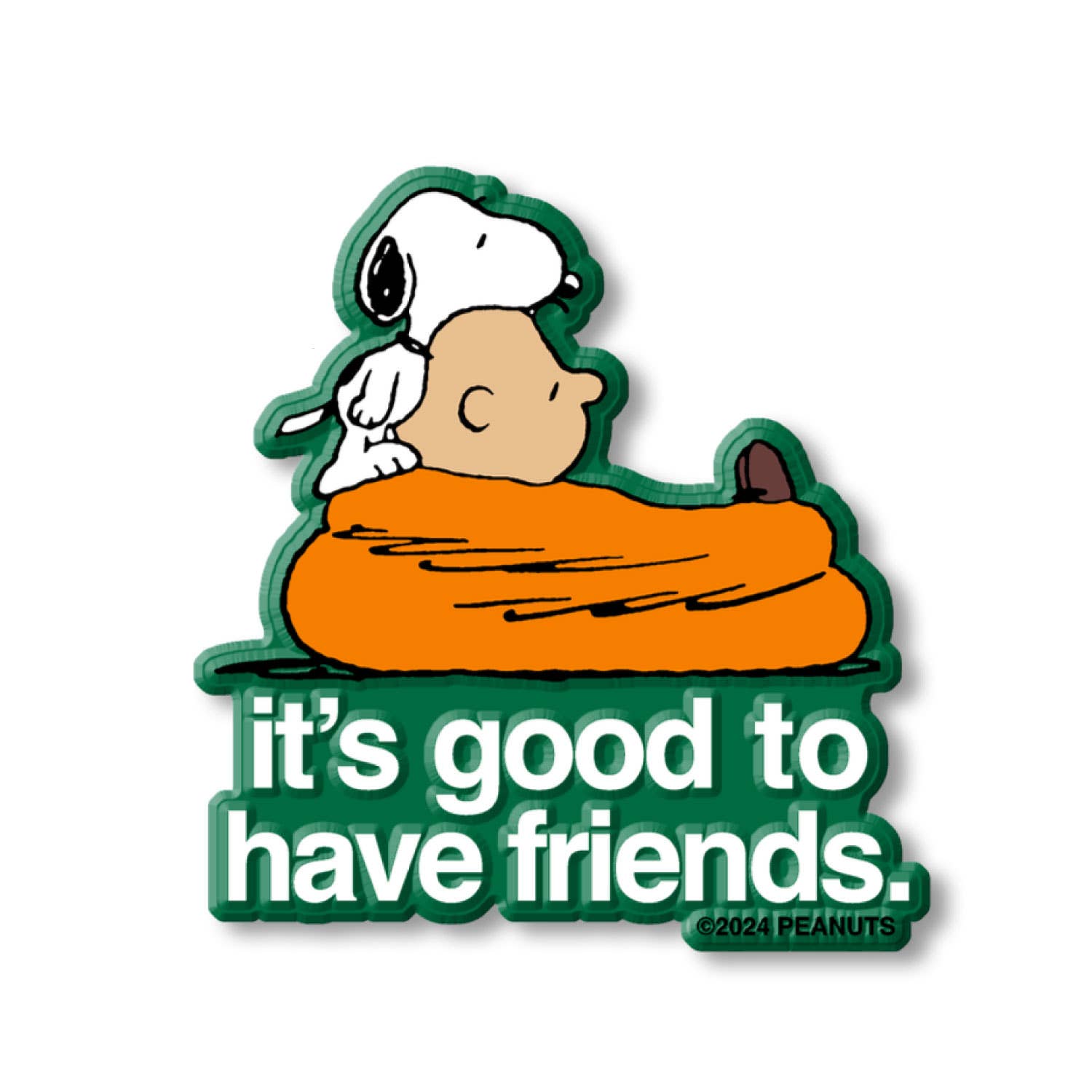 3P4 X Peanuts® - Good Friends Classic Magnet Green | Hartford Prints, image size:1500x1500