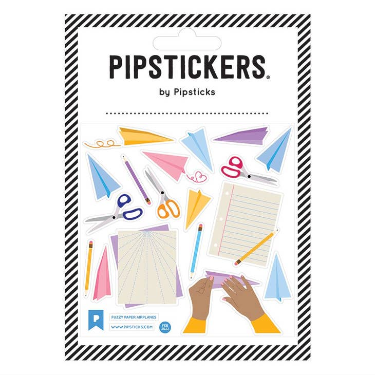 Fuzzy Paper Airplanes Stickers