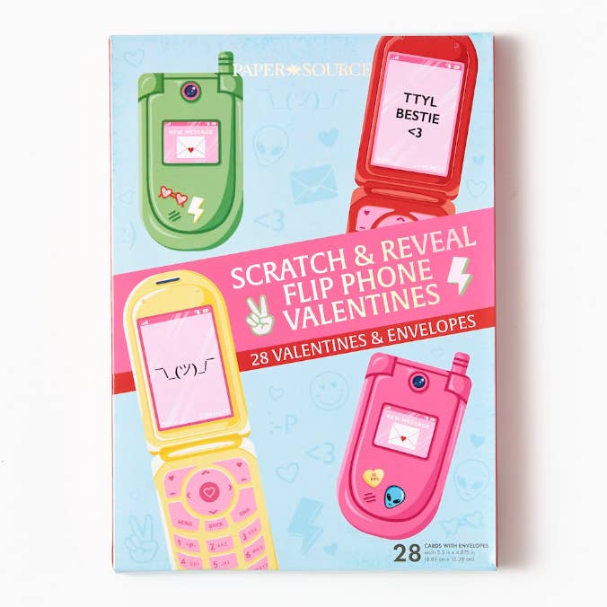 Flip Phone Valentines (Set of 28)
