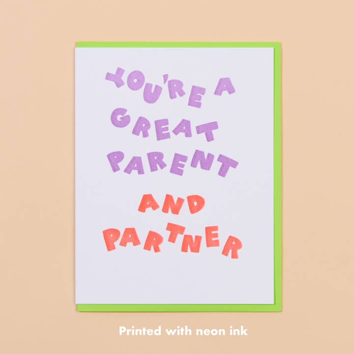 Parent and partner anniversary letterpress greeting card