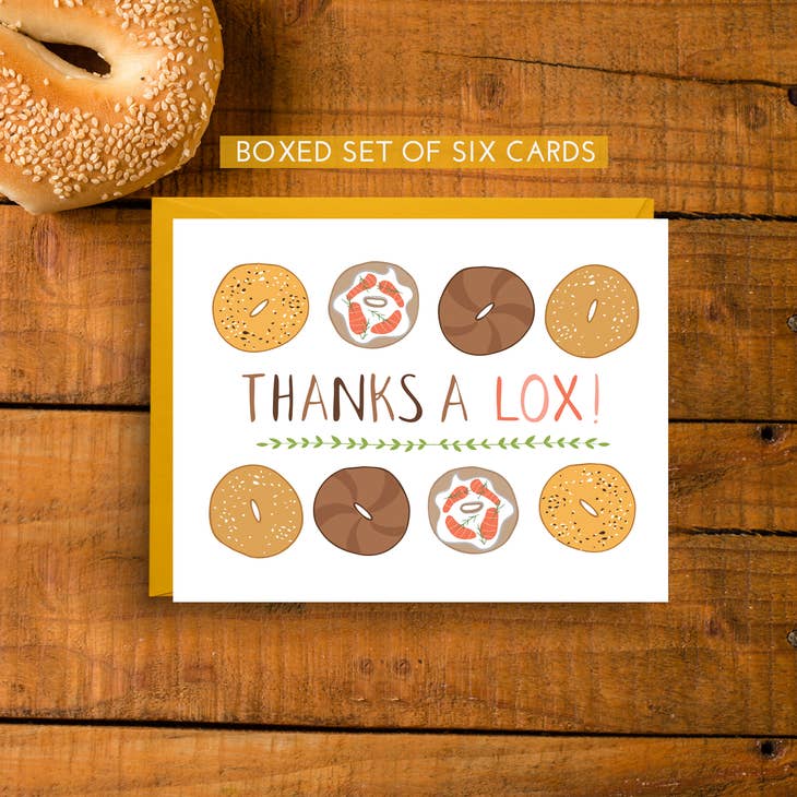 Thanks A Lox - Bagel Thank You Card (Boxed Set of 6)