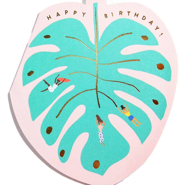 Monstera Leaf - Shaped Birthday Card