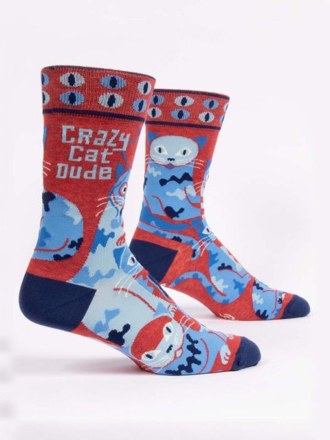 Crazy Cat Dude - Men's Socks