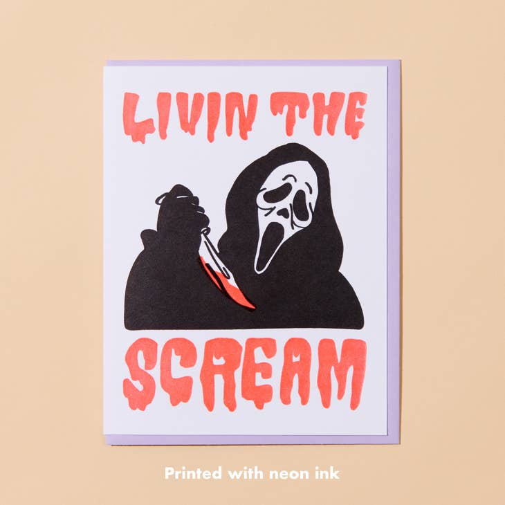 Livin the Scream Halloween Letterpress Greeting Card