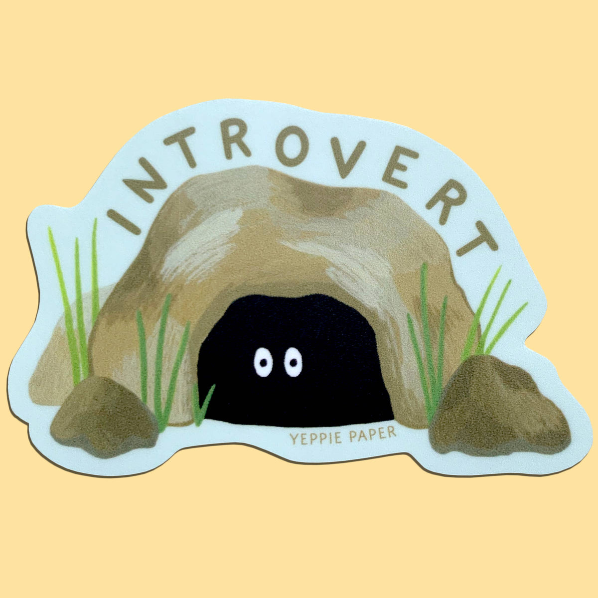Introvert Hiding in a Cave Sticker | Hartford Prints
