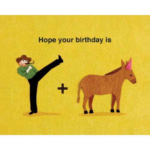 Kick Donkey Birthday Card