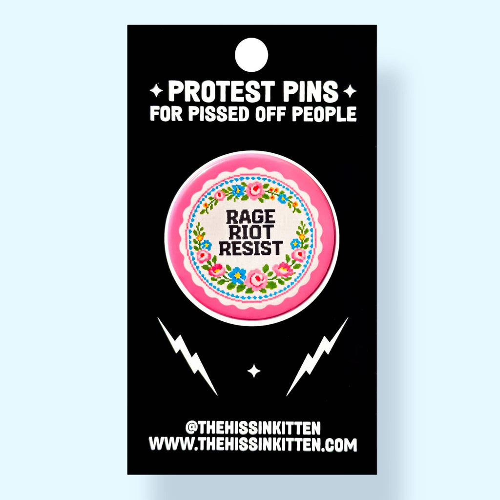 Riot Pin Example RAGE RIOT RESIST (Button or Magnet!): Pin / 1.25