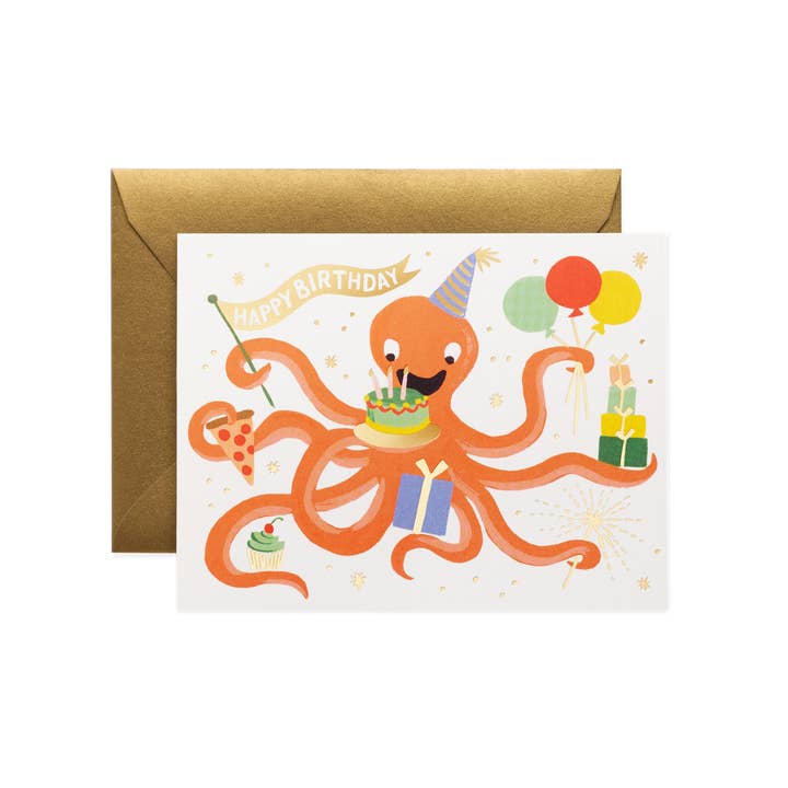 Octopus Birthday  Card