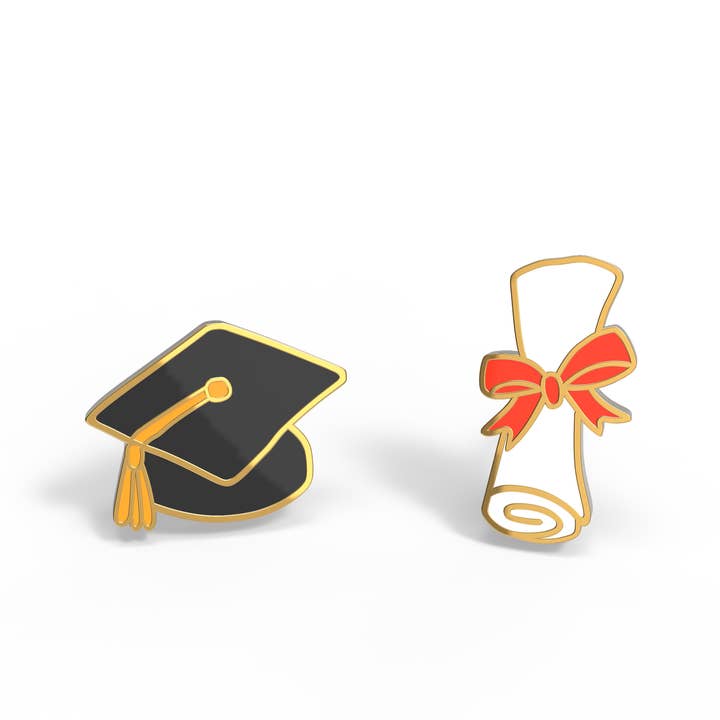 Grad Diploma Earrings-22k Gold Gilded Jewelry