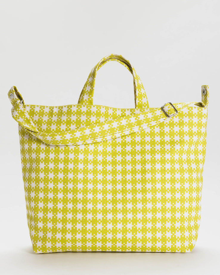 Chartreuse Pixel Gingham Horizontal Zip Duck Bag