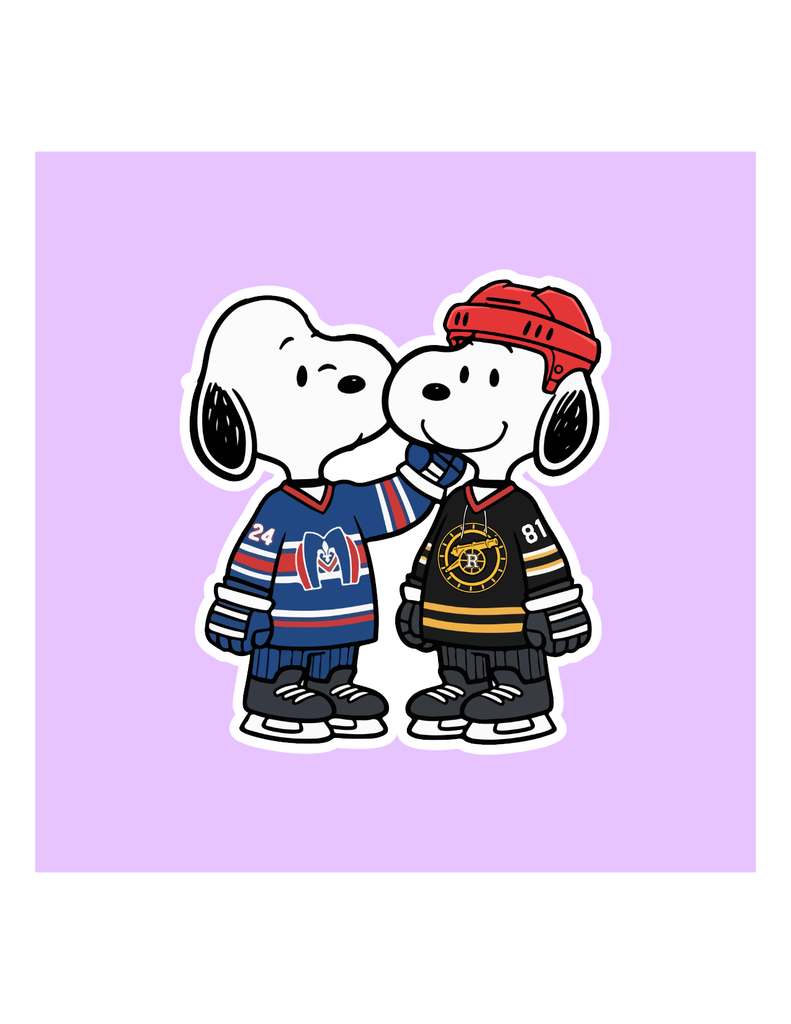 Cartoon Dog Boys Heated Rivalry Sticker: 3 inch | Hartford Prints