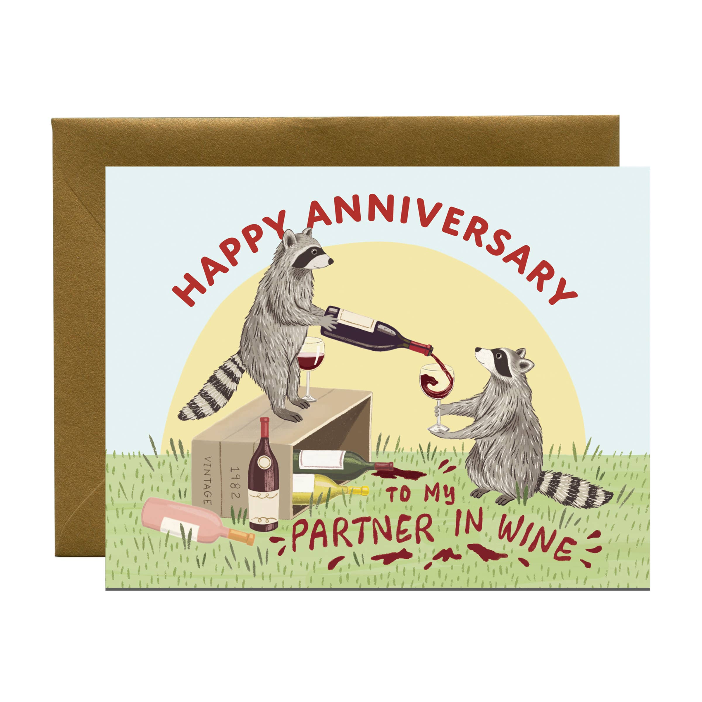 Partner in Wine Anniversary Card; Other Format; Author - Yeppie Paper