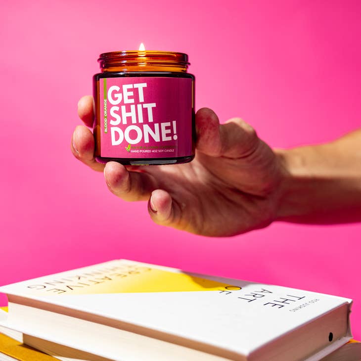 (Blood orange) Get shit done natural scented soy candle - 4oz