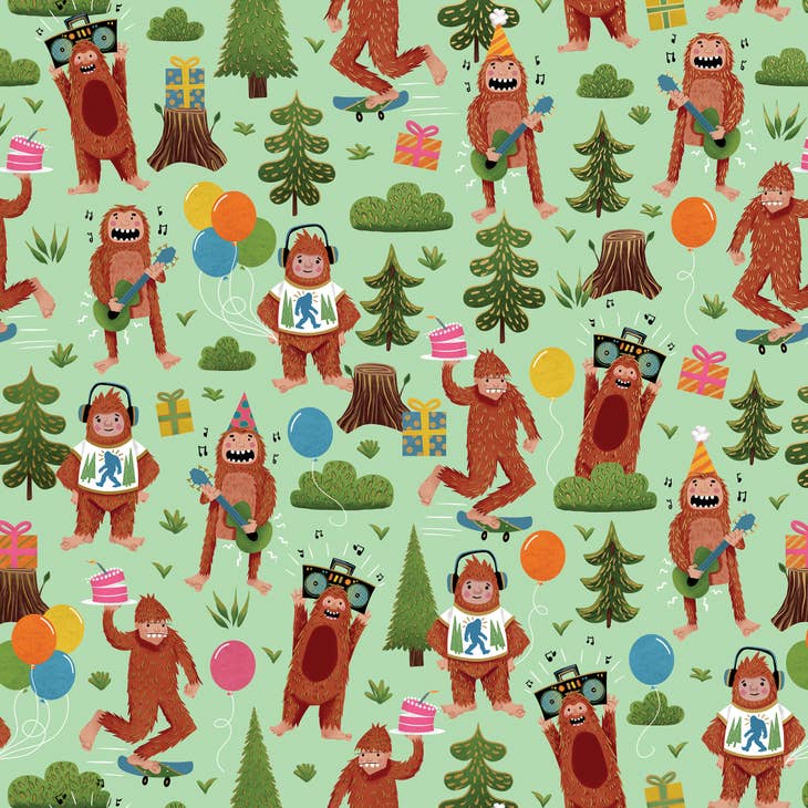 Bigfoot Party Wrapping Paper