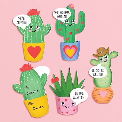 Happy Plants Valentine Card Kit (Set of 24)