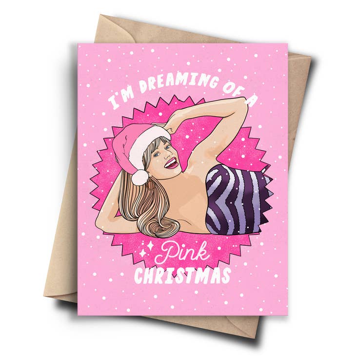Barbie Dreaming of A Pink Christmas Card