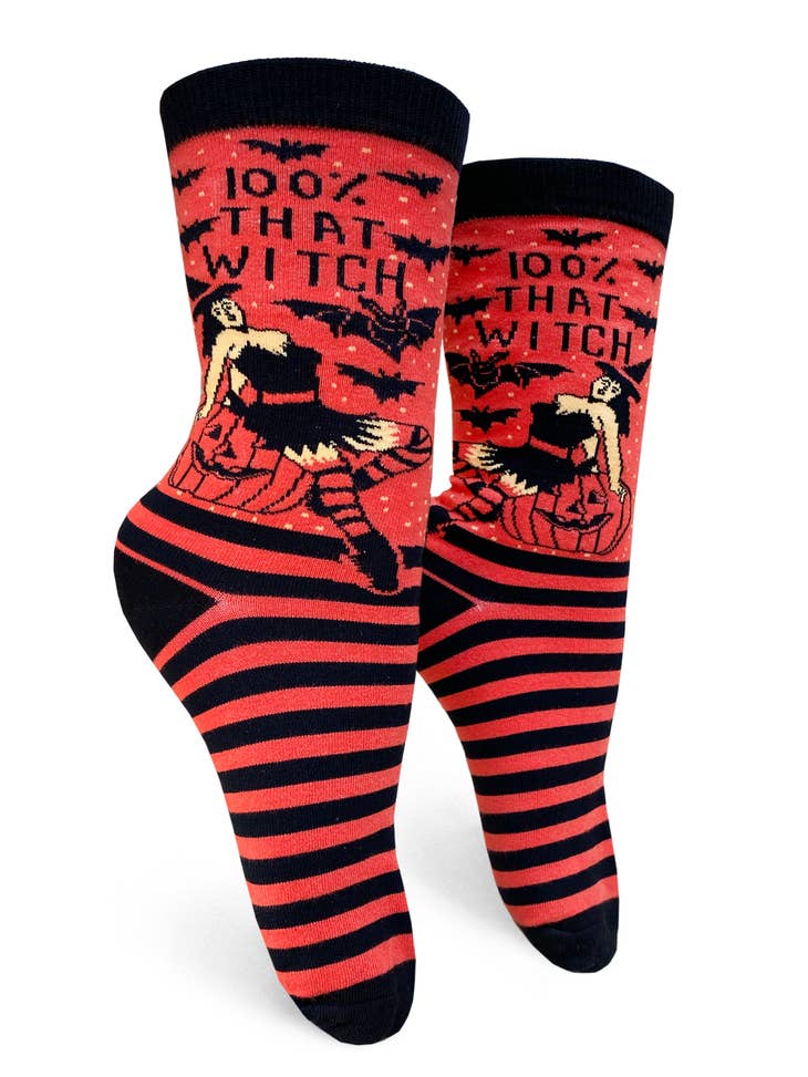 100% That Witch Womens Crew Socks
