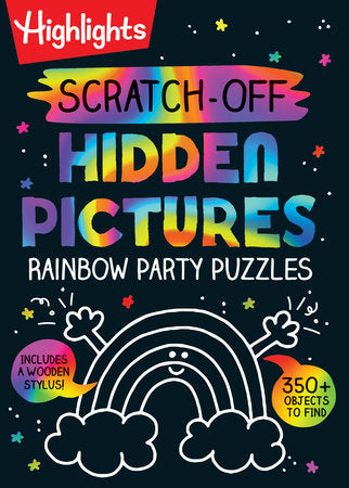 Scratch-Off Hidden Pictures Rainbow Party Puzzles Book