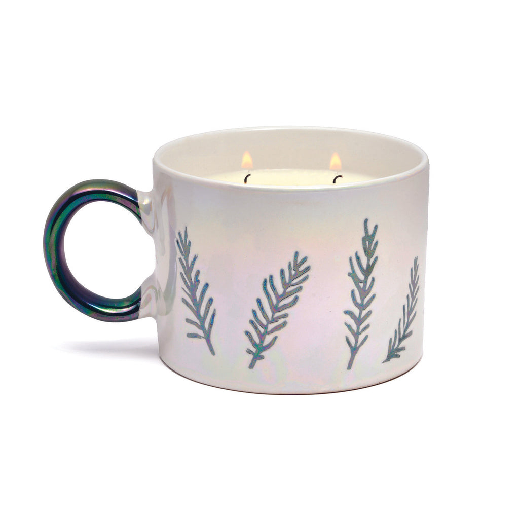 Cypress + Fir 8oz White Ceramic Mug Candle