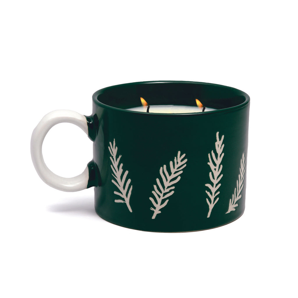 Cypress + Fir 8oz Green Ceramic Mug Candle