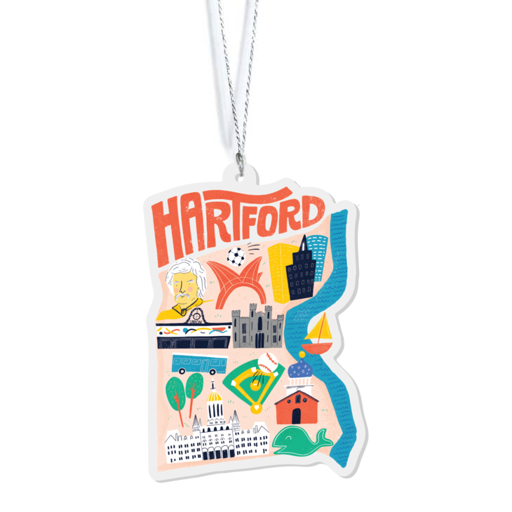 Hartford Map Acrylic Ornament