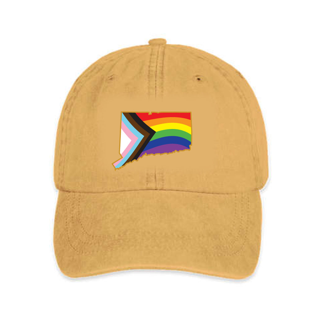 CT LGBTQIA Baseball Hat - Mustard