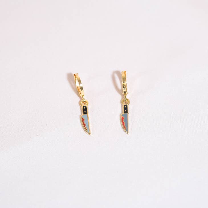 Bloody Knife Hoop Earrings