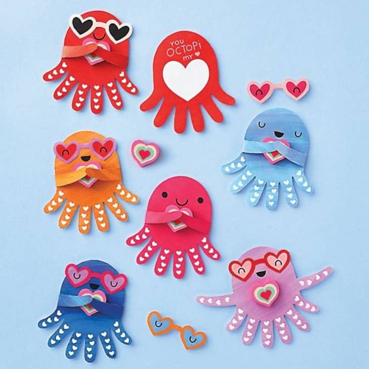 Octopi Eraser Valentine Card Kit (Set of 24)
