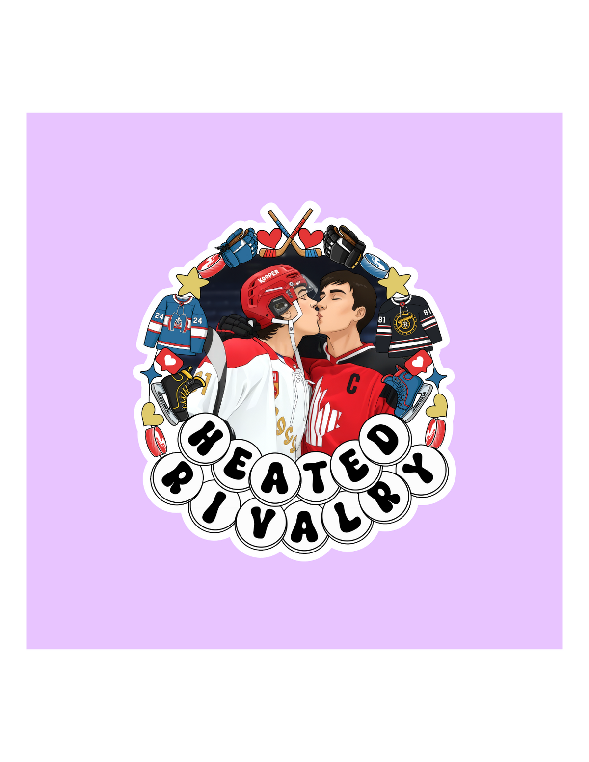 Cleated Rivalry Heated Rivalry Bracelet Sticker: 3 inch | Hartford Prints