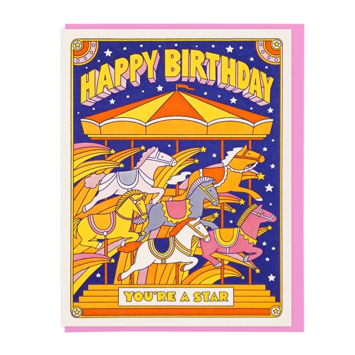 Birthday Carousel Birthday Card